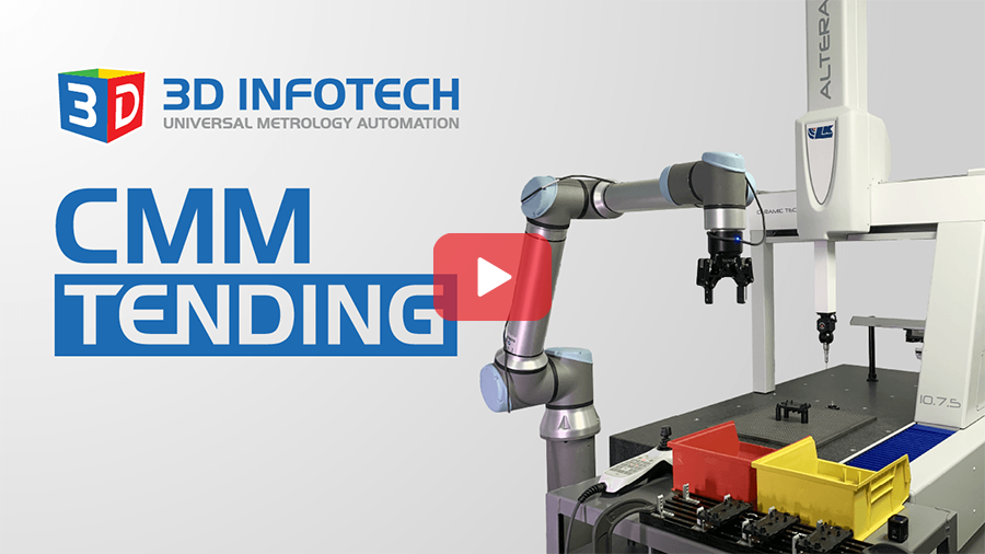 Automate the full inspection process of a Coordinated Measuring Machines (CMM) with collaborative robots that can load and unload the parts.