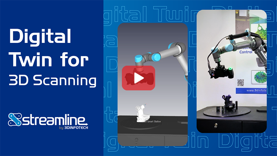 Streamline by 3D Infotech allows easy robot programming and 3D scanning from its user interface. But if you want more control, Offline programming is available through RoboDK simulation. 3D Infotech - RoboDK workflow allows easy simulation and programming with very powerful features.